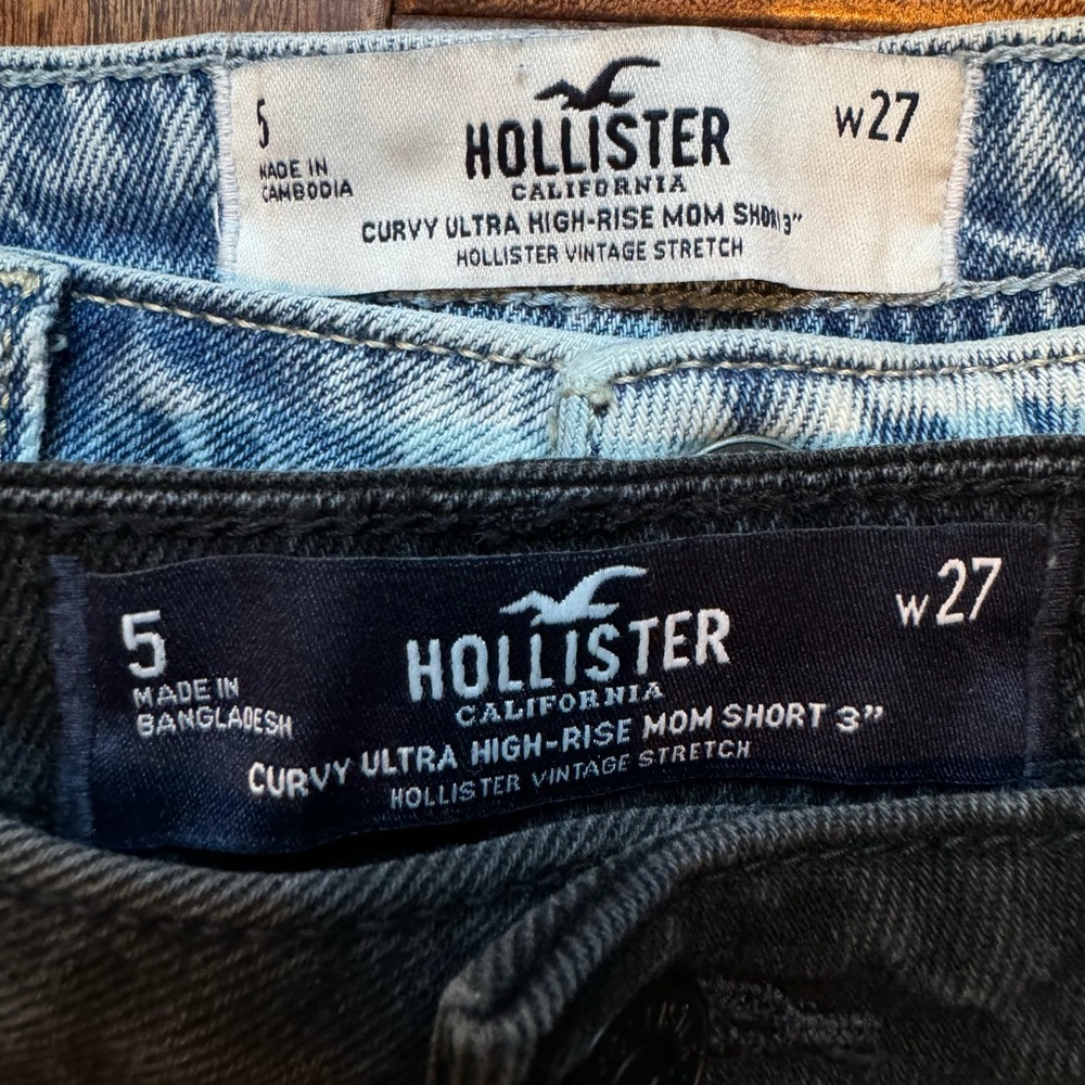 Hollister curvy ultra high-rise button fly mom short bundle size 5 waist 27